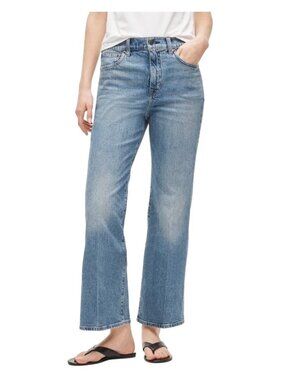 J.Crew High Rise Semi Stretch Cropped Kick Out Jeans Size 27 Light Wash Denim